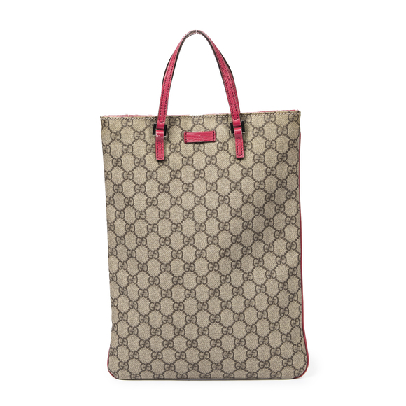 Gucci Flat Tote in Beige/Brown/Pink Supreme Coated Canvas - Picture 1 of 7